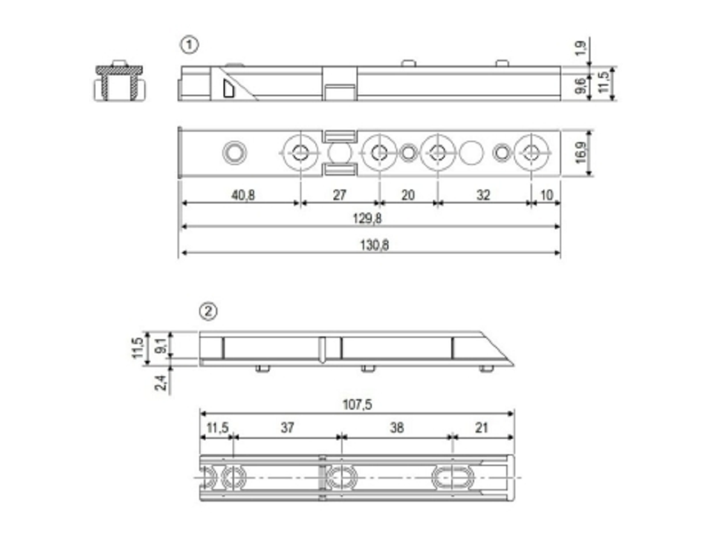 Compensatore Artech per Canalino 16/12 Lunghezza 130,8 mm Spessore 11,5 mm | AGB - immagine 2